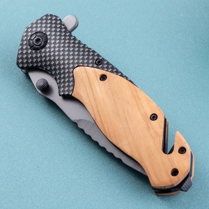 Navaja Plegable X50 para Dropshipping en Shopify, Mango de Madera de Olivo, para Camping y Supervivencia, Alta Dureza 58HRC, Estilo Suizo, Multiherramienta - Product Image 5