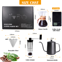 Ensemble de cafetière portable pour le camping, avec bouilloire à filtre à dégoulinement et moulin manuel, cadeau premium, pour les voyages en plein air