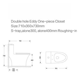 Inodoro de Cerámica Blanca de Una Pieza, Moderno y Ecológico, de Idealex, con Garantía de 3 Años, Forma Ovalada, Instalación <span class=keywords><strong>en</strong></span> el Suelo - Product Image 5