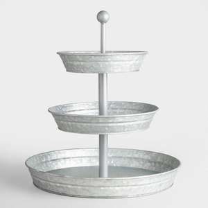 ถาดโลหะกัลวาไนซ์สำหรับบ้านไร่3ชั้นสำหรับเค้กผลไม้และการแสดงขนมหวานแบบเรียบง่ายเก๋ไก๋สำหรับทุกโอกาส - Product Image 2