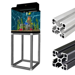 Perfil de extrusión de anodizado plateado con ranura en T de aluminio 4040 4080 de fábrica, diseño personalizado, marco de aluminio de acuario grande <span class=keywords><strong>para</strong></span> pecera - Product Image 3