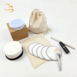 8cm Good Sale Organic Cotton Makeup Remover Pads Cosmetic Reusable Face Pads Bamboo