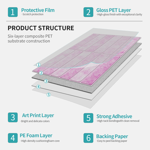 Paneles de Pared de Espuma Autoadhesivos Modernos de Color <span class=keywords><strong>Rosa</strong></span>, Impermeables y Ecológicos, Adhesivos de Vinilo para Pared, <span class=keywords><strong>Azulejos</strong></span> Autoadhesivos para <span class=keywords><strong>Baño</strong></span> - Product Image 3