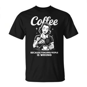 Camiseta Coffee Because Punching People Is Wrong - Product Image 2