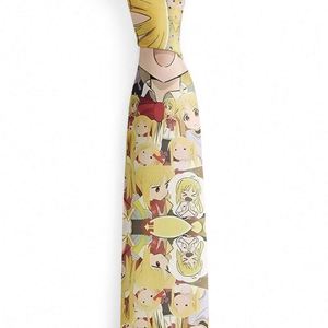 Corbata de poliéster con estampado de dibujos animados a rayas para hombre, ideal para fiestas, negocios y uso formal, en stock. - Product Image 3