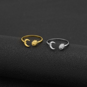 Best Sales Minimalist Niche Design Stainless Steel Moon Sun <b>Ring</b> Fashionable Unisex's <b>Adjustable</b> <b>Rings</b> Fashion Jewelry Wholesale - Product Image 4