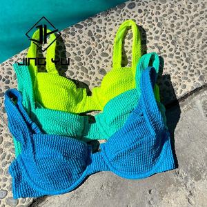 Hottest Bikini Manufacturer Custom Pleated Luxury Women Swimwear With Textured High Quality Two Piece - Product Image 2