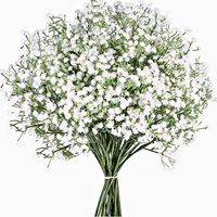 Fleurs artificielles Gypsophile Toucher Réel pour Bouquet de Mariage, Centre de Table, Décoration Maison, Vente en Gros (108 Têtes)