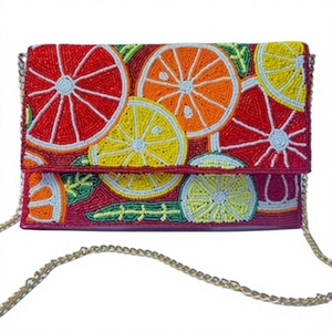 Pochette de soirée élégante en perles de luxe, ornée de cristaux, imperméable, faite à la main, avec bandoulière, brodée, style royal glamour - Product Image 1