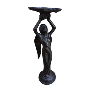 Vintage Cast Iron Angel Candlestick Holder Antique <strong>Gothic</strong> <strong>Candle</strong> Stand Rustic Black Taper Candleholder for Home Decor - Product Image 2