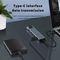 Hub USB C 8 en 1 Adaptateur multiport Type C vers USB3.0 4K 60Hz Charge rapide avec lecteur de carte pour MacBook et téléphone