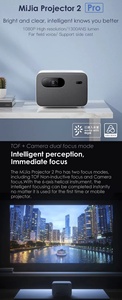 โปรเจคเตอร์ Mijia <span class=keywords><strong>2</strong></span> <span class=keywords><strong>Pro</strong></span> สมาร์ทแอนดรอยด์ 1080p Full HD สำหรับใช้ในบ้าน โปรเจคเตอร์ <span class=keywords><strong>Mi</strong></span> ความสว่าง 1300 ANSI ลูเมน โปรเจคเตอร์วิดีโอแบบฉายเหนือศีรษะ - Product Image 5