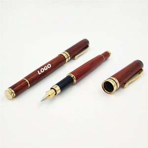 Luxury Rosewood Fountain <b>Pen</b> Gift Set for Students and Corporate Promotions - Custom Engraved Ink <b>Refillable</b> <b>Pen</b> - Product Image 1