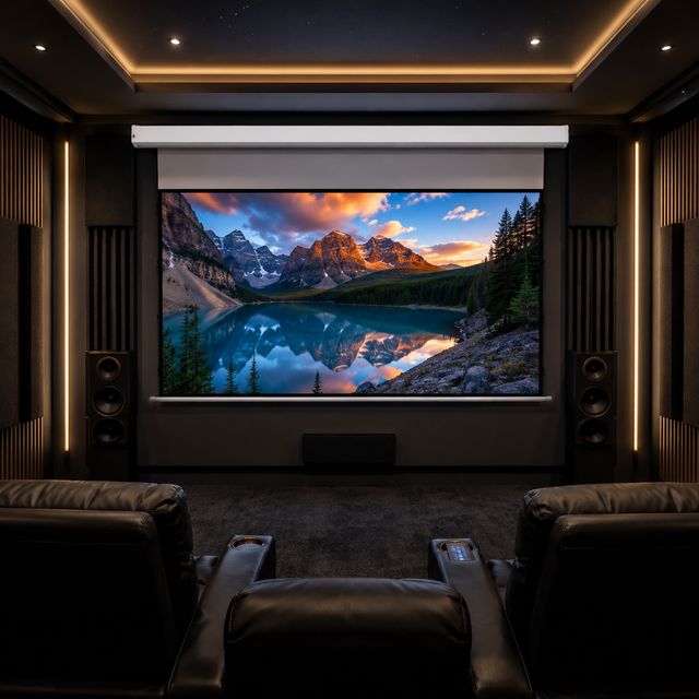 Motorized Projection Screen 4K Tab Tension Electric Matte White Screen for Home Theater Laser Projector 100 120 150 Inch