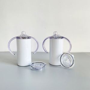 Bouteilles d'eau de 12 oz, tasses à bec sans soudure avec 2 couvercles et pailles pour impression par transfert thermique par sublimation - Product Image 3