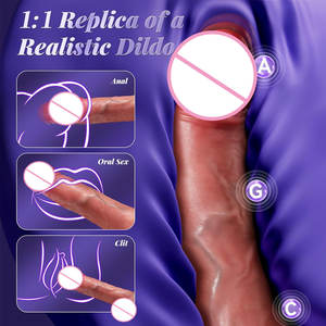 Vibratore Dildo a ventosa con spinta realistica per G Spot e stimolazione anale 9 velocità per adulti Sex Toy per uomini e donne e coppie - Product Image 2