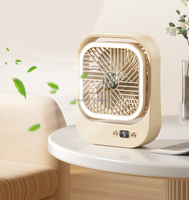 Ventilateur de bureau électrique portable compact moderne et simple, 5 vitesses, rechargeable par USB