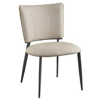Chaise de salle à manger moderne en cuir PU, dossier rembourré, pieds en fer, assise ergonomique et imperméable pour restaurant et maison