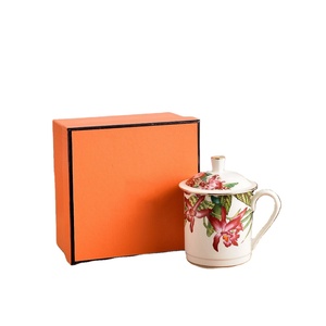 Nouvelle tasse en céramique de porcelaine fine 2024 avec couvercle pour hôtel, maison, bureau – Tasse à eau, thé, lait, café - Product Image 1