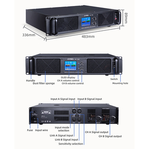 การ์ดแสดงผล OLED 600W * 2รับประกัน3ปีสำหรับดีเจ2U เครื่องขยายเสียงคาราโอเกะระบบเสียงดิจิตอลซับวูฟเฟอร์ลำโพงเต็มรูปแบบสาย - Product Image 5