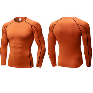 Men's Compression Base <b>Layer</b> Sports Long Sleeve T-Shirt with Spandex/Polyester Anti-Bacterial Eco-Friendly Features for Running - Product Image 1