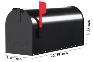 Chất lượng cao công suất lớn cổ điển hình chữ nhật Mỹ hộp thư với lá cờ Đỏ Nhỏ - Product Image 5