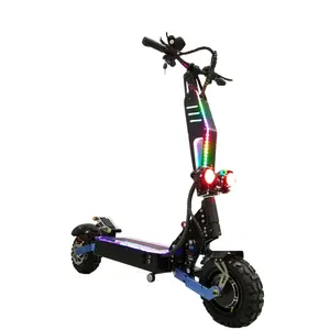 Versão atualizada do polo hollow design scooter elétrico, com carga máxima de 300kg 5600w motor duplo 60v 28ah bateria