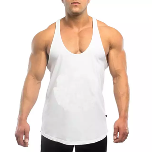 Custom White <b>Men's</b> Gym Tank Top Sleeveless Knitted <b>Singlets</b> Casual Style <b>Mens</b> Clothing - Product Image 4