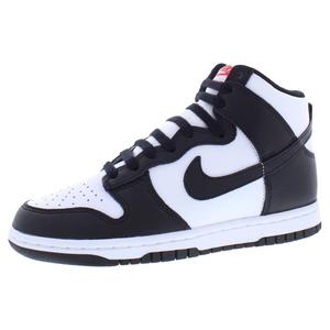 Chaussures Nike Dunk High en cuir pour femmes, blanc, noir, rouge universitaire, style basketball - Product Image 1