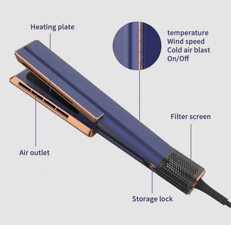 Mesky mới airstrait Bụi phong cách Hot Air Styler tốc độ cao BLDC ướt để khô thẳng tóc ép tóc với không khí