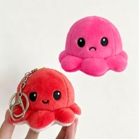 Mignon Pendentif Décoratif en Fourrure pour Sac à Dos, Breloque de Sac à Dos Pieuvre à Visage Transformable, Porte-clés de Couple, Accessoire Créatif pour Sac