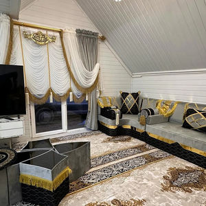 Banc-canapé modulaire en tissu carré de style marocain Majlis avec rembourrage en éponge pour restaurants, hôtels, écoles - Product Image 5