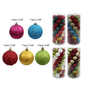 Juego de 55 Adornos Navideños de PVC de 2 Pulgadas, Personalizados, con Colgantes Circulares, Decoraciones para Fiestas en Casa, Embalaje en Caja, Gráficos Electrochapados - Product Image 1