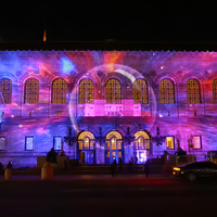 Projection de mur de bâtiment extérieur haute luminosité Projecteur laser 15000 lumens DLP Cartographie 3D