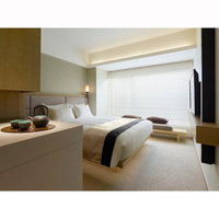 Ensemble de meubles de chambre d'hôtel commercial moderne et minimaliste en chêne massif, placage écologique, durable, garantie 5 ans, hôtellerie