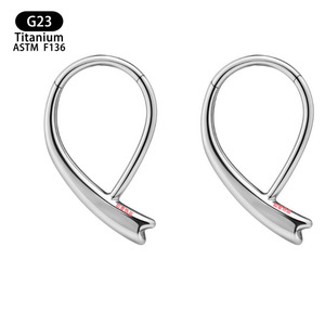 G23 <b>Titanium</b> Nose <b>Ring</b> 10mmx12.7mm Seamless Hook Geometric Design Unisex Everyday Wear - Product Image 5
