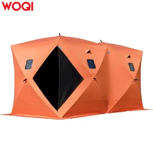 WOQI新款定制防水弹出式2/3/4/8人冰钓帐篷带手提包