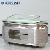 XINGPAI fournitures de restauration plateau en marbre de haute qualité salle à manger arabe banquet cafétéria buffet station /table avec diverses lumières LED