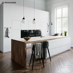 Popolare armadio da cucina bianco Shaker RTA con porte in vetro Mullion e mobile lavello