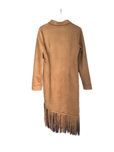 Vestidos de Moda para Mujer, Estilo Occidental, de Gamuza con Flecos, Corte Entallado, Manga Larga y Abertura Lateral, Más Vendidos - Product Image 6