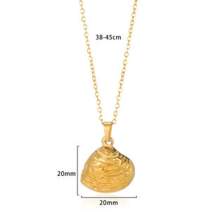 Venta al por mayor serie Ocean impermeable de acero inoxidable 18K chapado en oro joyería playa estrella de mar Shell colgante collar para mujer - Product Image 6