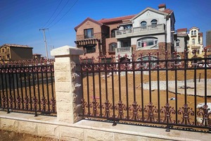 Hiện đại wrought sắt kim loại thép picket nhôm vườn hàng rào tấm lan can hàng rào biệt thự vuông ống sắt hàng rào sơn tĩnh điện - Product Image 2