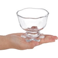8oz vidrio esmerilado flor Parfait Trifle Bowl helado Sundae vasos con patas tazas de postre
