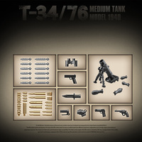 Modelo de Tanque de Batalla Militar de la Segunda Guerra Mundial Quanguan 100276, Set de Construcción y Exhibición, Tanque Mediano Soviético T-34 para Decoración y Estudio