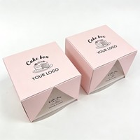 Boîte à gâteau de luxe à ouverture double face 10 pouces avec fenêtre rose, écologique, recyclable, meilleur prix, emballage pour pâtisserie