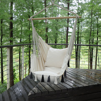 Chaise de balançoire en coton avec coussin réglable en tissu Oxford et oreiller pour chaise suspendue confortable de jardin extérieur