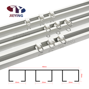 Jiejing kênh Trắng Rèm phẳng theo dõi Ba theo dõi Rèm đường sắt có thể hỗ trợ tùy chỉnh công nghiệp Rèm gió theo dõi - Product Image 3