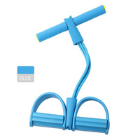 Corde de traction multifonctionnelle pour fitness, 4 bandes de résistance en latex avec pédales pour l'étirement et l'amincissement des abdominaux, de la taille, des bras et des jambes