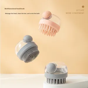 Shampoo <b>Brush</b> with Liquid Silicone Massage <b>Brush</b> Plastic Hair Washing Tool for <b>Scalp</b> Cleaning - Product Image 1