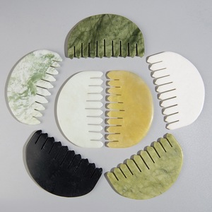 100% Natural <strong>Stone</strong> Head Massage Tool Wholesale Scraping <strong>Gusha</strong> Comb Xiuyan Jade Scalp Massage Gua Sha Comb - Product Image 6